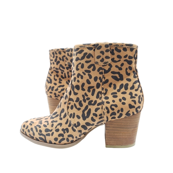 Carlos by Carlos Santana Shoes - Carlos Santana Rowan Leopard Print Booties Chunky Heel Faux Suede Size 6